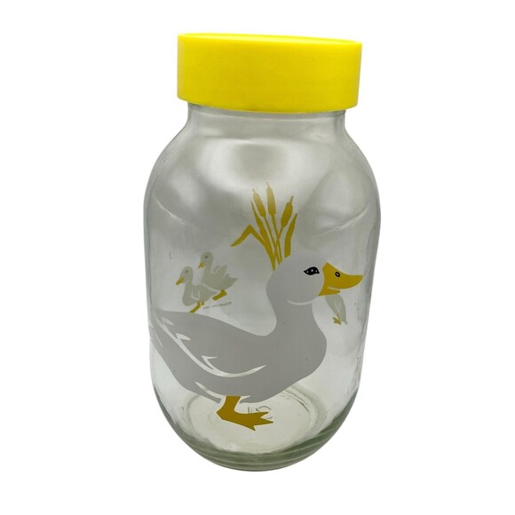 Carlton Other - Vintage 1982 Carlton Glass Duck 3 Liter 3L Jar Canister Sun Tea With Yellow Lid